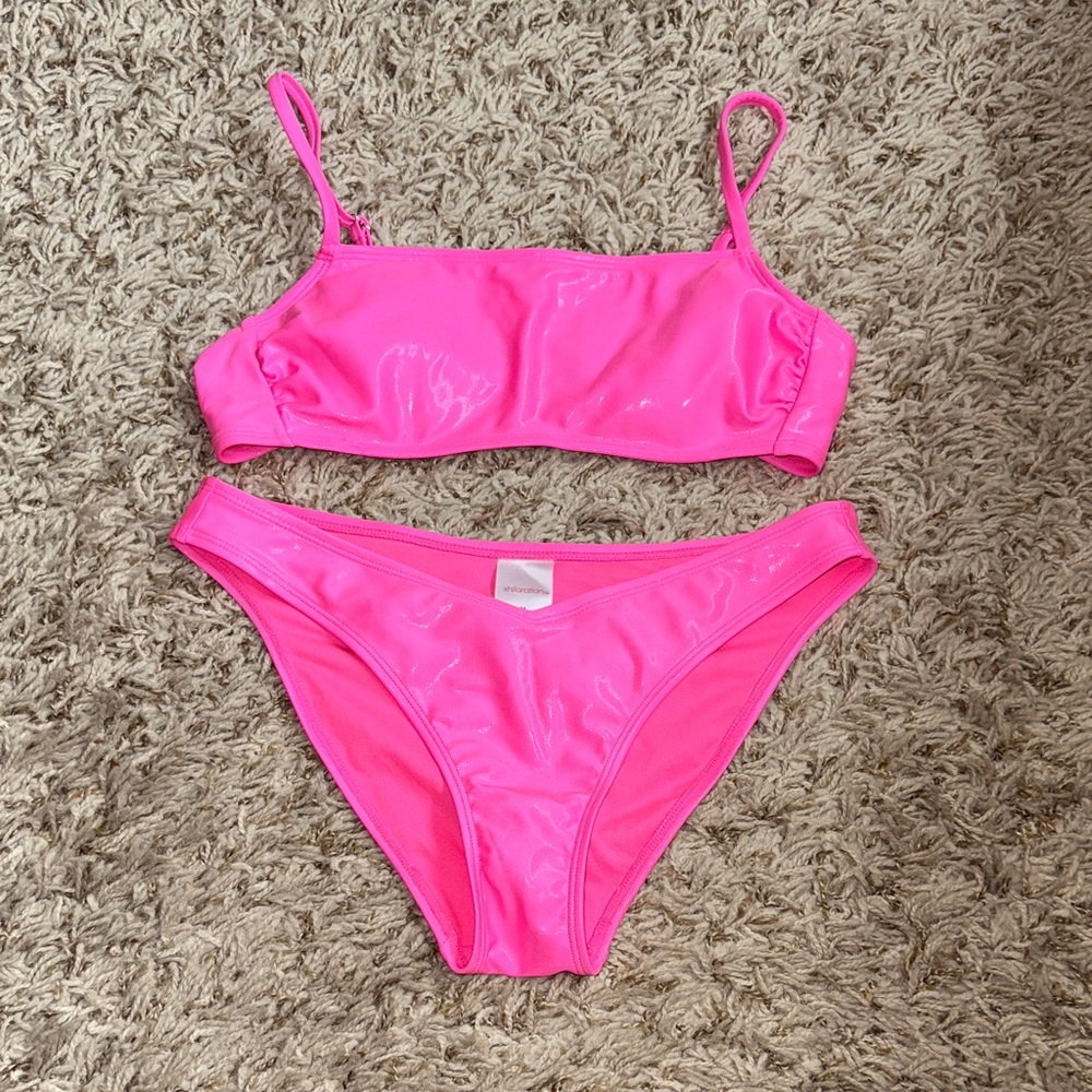 Xhilaration Pink Leather Bikini Set